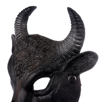 24*26cm Halloween Realist Negru cu Cap de Taur Jumătatea Superioară Masca Horror Animale Cosplay Masca Petrecere de Halloween Masca Accesorii