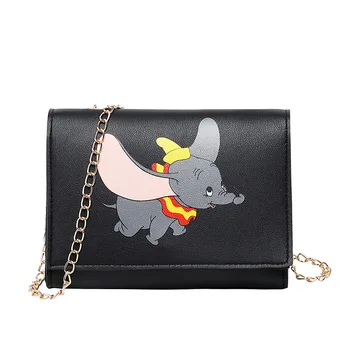 Disney Dumbo-desene animate doamna messenger geanta de umar pu femei geantă de mână de moda minnie geanta de cumparaturi cadou telefon Mobil sac pungă