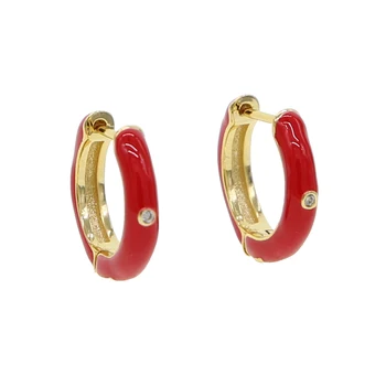 2019 email Roșu hoop cercei pentru femei Europene superb alb negru cu aur de calitate superioară elegantă femeie cz cercuri de bijuterii