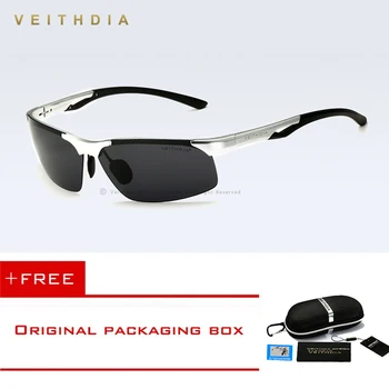 VEITHDIA Aluminiu Magneziu Semi-fără ramă Polarizat ochelari de Soare Barbati de Conducere Ochelari de Soare Ochelari de Accesorii oculos de sex masculin nuante