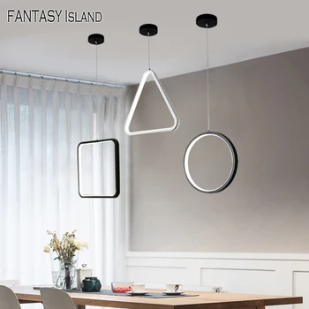 Aluminiu negru/alb Modern luminile led pentru luat masa, living magazin de condus agățat lampă de pandantiv accesoriu deco Mat