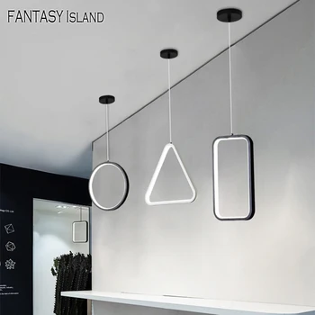 Aluminiu negru/alb Modern luminile led pentru luat masa, living magazin de condus agățat lampă de pandantiv accesoriu deco Mat