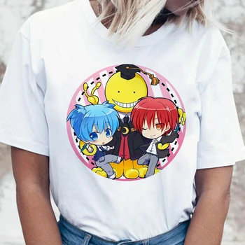 Harajuku Drăguț Imprimate Clasă Asasinat Tema T-shirt Femei Primavara-Vara Streetwear tricou haine japoneze kawaii