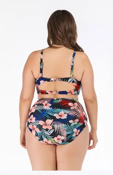 Plus dimensiune femei bikini 2020 imprimare nou beachwear două piese fete mari tankini gol afară bandaj costum de baie foarte mare uzură de înot