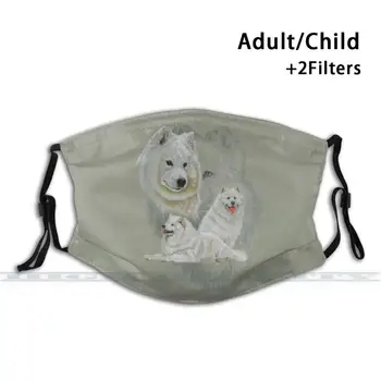 Samoyed Restructura Imprimare Reutilizabile Masca Pm2.5 Filtru De Modă De Gura, Masca Pentru Copil Adult Bbk0300 Grup De Lucru Câine De Companie Canin