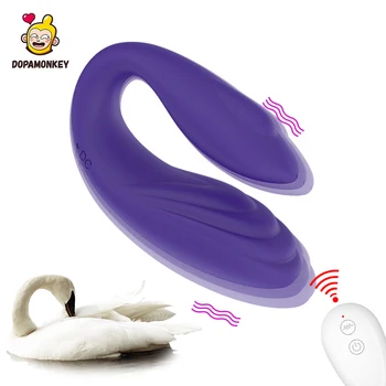 DOPAMONKEY control de la Distanță vibrator punctul G vibratoare chilotei Swan design Clitorisul Stimulator Dublu Vibratoare jucarii Sexuale Pentru Cupluri
