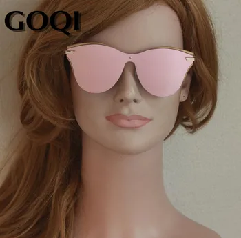 GOQI 2018 femei polarizate roz flash ochelari de soare ,de-a lungul dimensiune full frame ușă afară lady popular brand de brand de ochelari de soare transport gratuit
