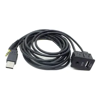1,5 M de Bord Masina Flush Mount Port USB pe Panoul de 3,5 mm AUX Cablu de Extensie USB Adaptor