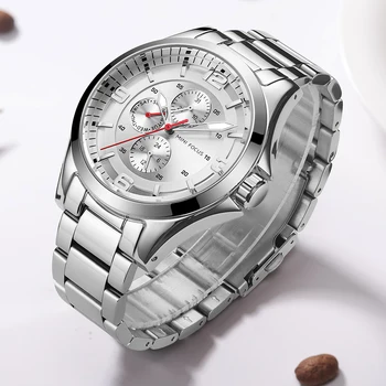 Noua Moda de Afaceri Ceas Barbati Ceas rezistent la apa de Sus de Brand, Design de Lux Cronograf din Oțel Inoxidabil Relogio Masculino MINI FOCUS