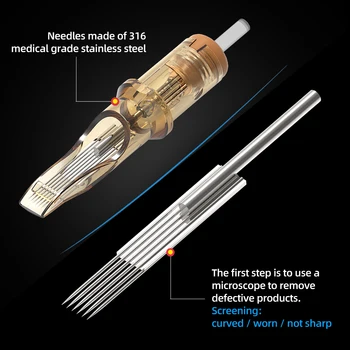 20buc Unică folosință Sterilizate Ambiție Tatuaj Cartușe Ac 23 Curbat Magnum (23RM) Spranceana Machiaj Tatuaj Pen Mașină de Aprovizionare