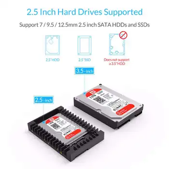 Orico 1125Ss Hdd Cabina Standard de 2.5 La 3.5 Inch 7 / 9.5 / 12.5 Mm Unitate de Hard Disk Adaptor Caddy Sata 3.0 Pentru Transfer Rapid Spee