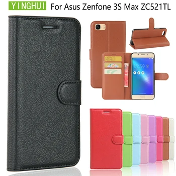 YINGHUI Portofel din Piele de Caz Pentru Asus Zenfone Max 3S ZC521TL Telefon Acoperă Cu Magnet Suport Card Flip Coque Caz de Telefon