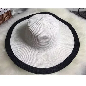 Femei De Moda Pliabil Black&White Paie Pălărie De Soare Floppy Largă De Mare Val De Cozorocul Sepcii De Vară, Plajă, Pălării Panama Soare Capacele De Protecție