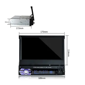 Retractabil 1 DIN 7 inch Autoradio Stereo Auto Radio MP5 Bluetooth/USB/TF/Aux-in HD Touch Ecran Caseta din Spate Vedere aparat de Fotografiat