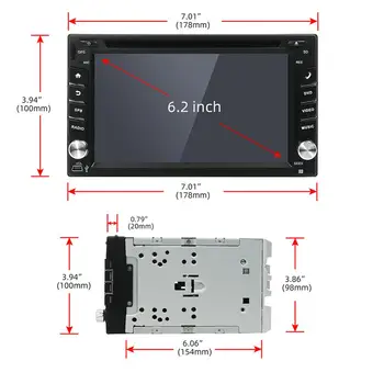 6.2 inch 2 Din Android 10.0 Masina Dvd Player Audio Stereo Pentru Universal de Navigare Gps Volan 2Din Radio Recorder Wifi Hartă