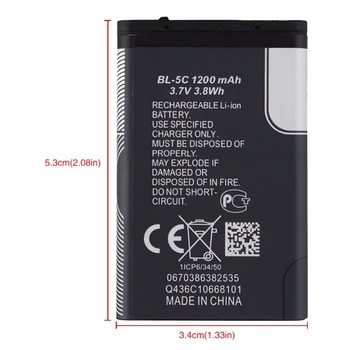 10buc BL5C BL-5C 3.7 V 1200mAh baterie Litiu Baterie Li-ion Pentru Nokia 6267 6270 6330 6555 6600 6620 6630 1100 1101 1110 1112 1208 1600