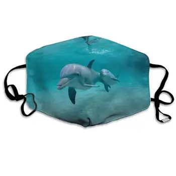 Subacvatice Delfinii Mască De Praf, Reutilizabil Lavabil Gura Măști, Reglabil Cald Masca De Fata Capac Unic Filtre De Blocare Polen