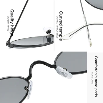 Cadru mic oval ochelari de soare, metal ocean de film de ochelari de soare, toate-meci trendy moda strazii ochelari