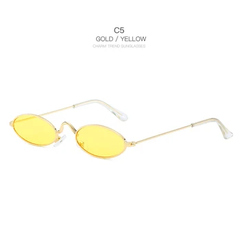 Cadru mic oval ochelari de soare, metal ocean de film de ochelari de soare, toate-meci trendy moda strazii ochelari