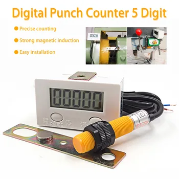 0-99999 LCD Digital Display Electronic Counter Punch Inducție Magnetică Comutatorul de Proximitate cu Piston Rotativ Contra