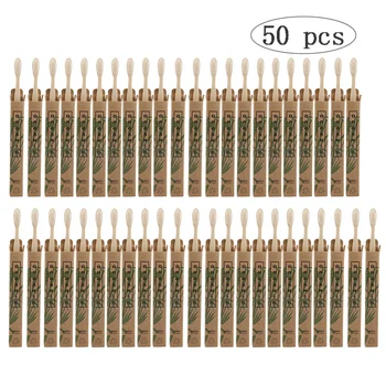 50 bucăți de Bambus Naturale Periuta de dinti din Lemn de Periuțe de dinți cu Peri Moi Capitellum Fibre-a spalat pe Dinti Eco-Friendly, Îngrijire Orală en-gros