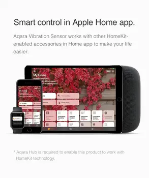 Xiaomi Aqara Smart Senzor de Vibrații Zigbee Mișcare Senzor de Soc Alarma de Detectare Monitor incorporat Pentru Siguranța Acasă Mi casa