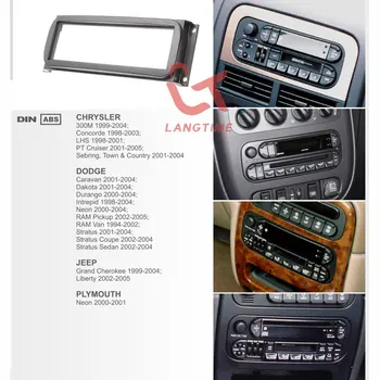 1DIN Mașină de retehnologizare cadru panou DVD Fascia Audio cadru pentru 99-04 Jeep Grand Cherokee (WJ)Chrysler 300M Caravana 01-07 Neon Voyager