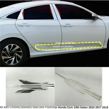 Pentru Honda Civic al 10-lea Sedan 2016 2017 2018 2019 Styling Auto Detector de Oțel Inoxidabil Ușa Laterală a Corpului Tăiați Bețișoare Benzi de Turnare