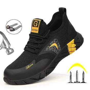 Respirabil Securitatea Muncii Pantofi Pentru Bărbați Bocanci Steel Toe De Siguranță Cizme Barbati Anti-Zdrobitor De Construcție Siguranta La Locul De Munca Adidași, Cizme