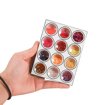 12 sticle/set UV Rășină Epoxidică Umplere Unghii cu Sclipici Colorate Nail Art Pudra Praf Pentru Bijuterii DIY Face Provizii Accesorii