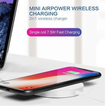 696 N12 2 in 1 Wireless Charger Pad pentru Apple Watch Aer Rapidă Cablu de Încărcare Pentru iPhone X 10 8 Plus pentru Samsung S8