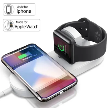696 N12 2 in 1 Wireless Charger Pad pentru Apple Watch Aer Rapidă Cablu de Încărcare Pentru iPhone X 10 8 Plus pentru Samsung S8