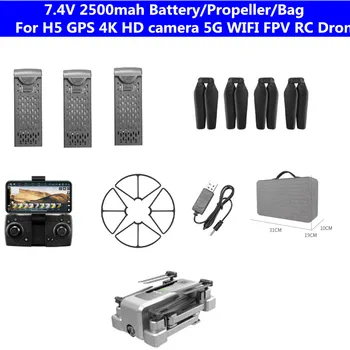2500MAH baterie Drona Sac elice incarcator usb Pentru h5 4K GPS WIFI FPV RC Drone piese de Schimb de baterie