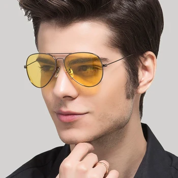 KATELUO 2020 Anti-orbire permis de Ochelari pentru Barbati Galben Lentile de Noapte Viziune Ochelari de soare Polarizati pentru Bărbați ochelari de Soare de Conducere K3025