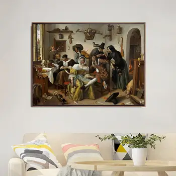 Casa De Decorare Arta De Perete Imagini Fro Living Poster Print Panza Tablouri Olandeză Jan Steen