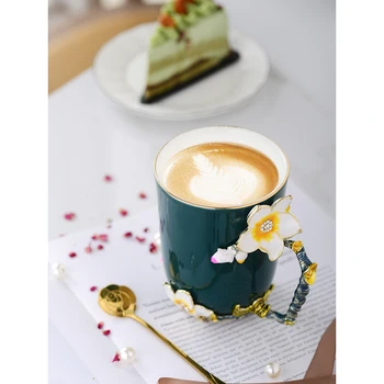 Creative Handmade Email pictat Ceașcă de Cafea ceai lapte cana stil European cana de cafea din Ceramica cana de ceai de după-amiază Cupa Transport Gratuit