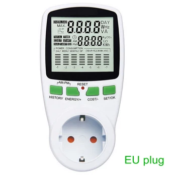 Inteligent AC Energie Contor de Energie Wattmeter Socket UE NE-FR UK Tensiune Frecvență Curent de energie Electrică Monitor UE/SUA/marea BRITANIE Plug