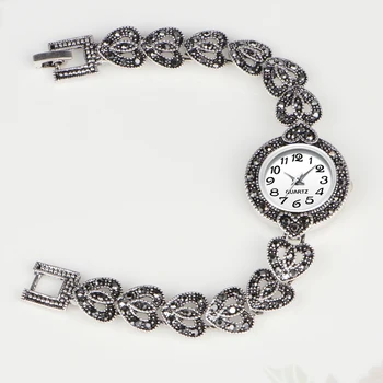 QINGXIYA Brand de Moda pentru Femei Ceas Modern Cuarț Ceas de mână Doamnelor Minimalist Ceasuri de Lux, Argint Antic Brățară Ceas