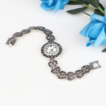 QINGXIYA Brand de Moda pentru Femei Ceas Modern Cuarț Ceas de mână Doamnelor Minimalist Ceasuri de Lux, Argint Antic Brățară Ceas