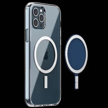 Magnetice de Caz Pentru iPhone 12 Pro în condiții de Siguranță de Protecție Caz Pentru iPhone 12 ProMax Mini-Suport de Încărcare fără Fir Transparent Subțire Capa