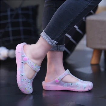Vara Jeleu Pantofi Plat Simplu Femei Sandale Brand de Moda Casual, Papuci de casă Femeie Respirabil PVC Sandale Plus Dimensiune 2020 Stil Nou