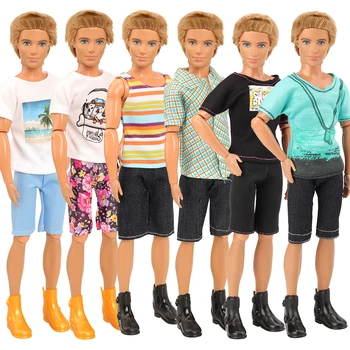 Papusa de moda accesorii de 10 bucăți/set= 6 Ken haine +4 Pantofi Papusa Ken Copii, Jucării Haine Pentru Ken Joc DIY Cadou