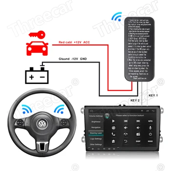 Masina de Comandă pe Volan DVD 2din android Fereastră Butonul Bluetooth Universal wireless telecomanda de pe volan costum 7018b