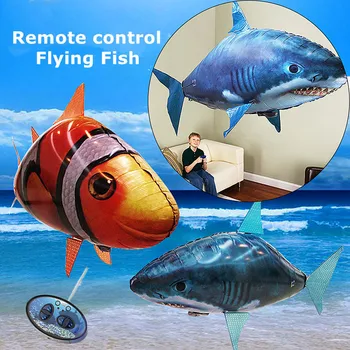 1BUC Control de la Distanță de Zbor de Aer Rechin Jucarie Clovn de Pește Baloane RC Elicopter Robot Cadou Pentru Copii Gonflabile Cu Heliu Pește avion