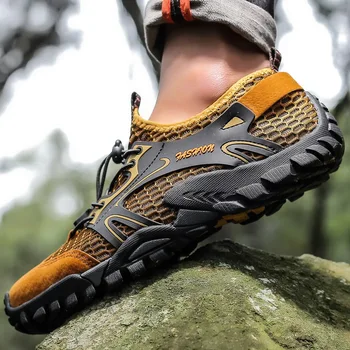 Vara Respirabil Bărbați Drumeții Pantofi ochiurilor de Plasă în aer liber Barbati Adidasi Alpinism Drumeții Pantofi pentru Bărbați Pantofi de Rapid-uscat Pantofi de Apă de Mari Dimensiuni de 50