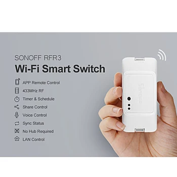 4buc Sonoff RF R3 433Mhz RF Wifi Inteligent Comutator Wifi Întârziere Comutator Inteligent Acasă Controler de Lumină Prin eWeLink APLICAȚIE Funcționează Cu Alexa