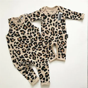 PUDCOCO Copilul Nou-născut Fată Băiat fără Mâneci/ cu Maneci Lungi Leopard Romper Costum Salopeta Costum de Haine 0-24M