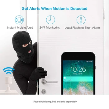 Aqara Senzor de Corpul Uman Zigbee, WiFi 170⁰ Senzorul de Detectare a Miscarii Alarma de Securitate Nofitication de Lucru Pentru Acasă Mi Apple Homekit