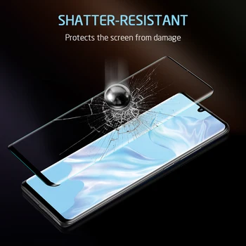 2 buc/lot RES Ecran Protector pentru Huawei P30 P30 Pro Sticla de 3X mai Puternic 9H 3D Curbat Acoperire Completă Folie de Protecție din Sticlă