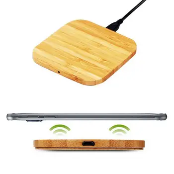Portabil Încărcător Wireless Qi de Încărcare Subțire de Lemn Pad Pentru iPhone 8/iPhone 8 Plus/iPhone X Telefon Inteligent Wireless Charger Pad Pentru Sam